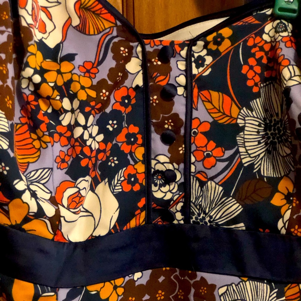 ModCloth maxi navy blue floral halter dress